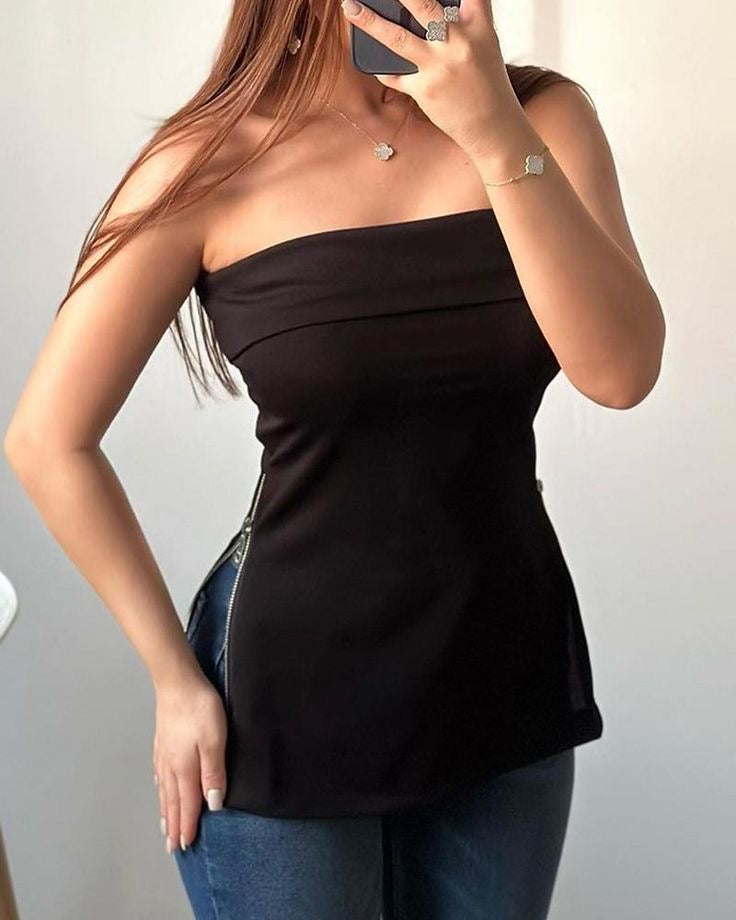 Zipper Tube Top