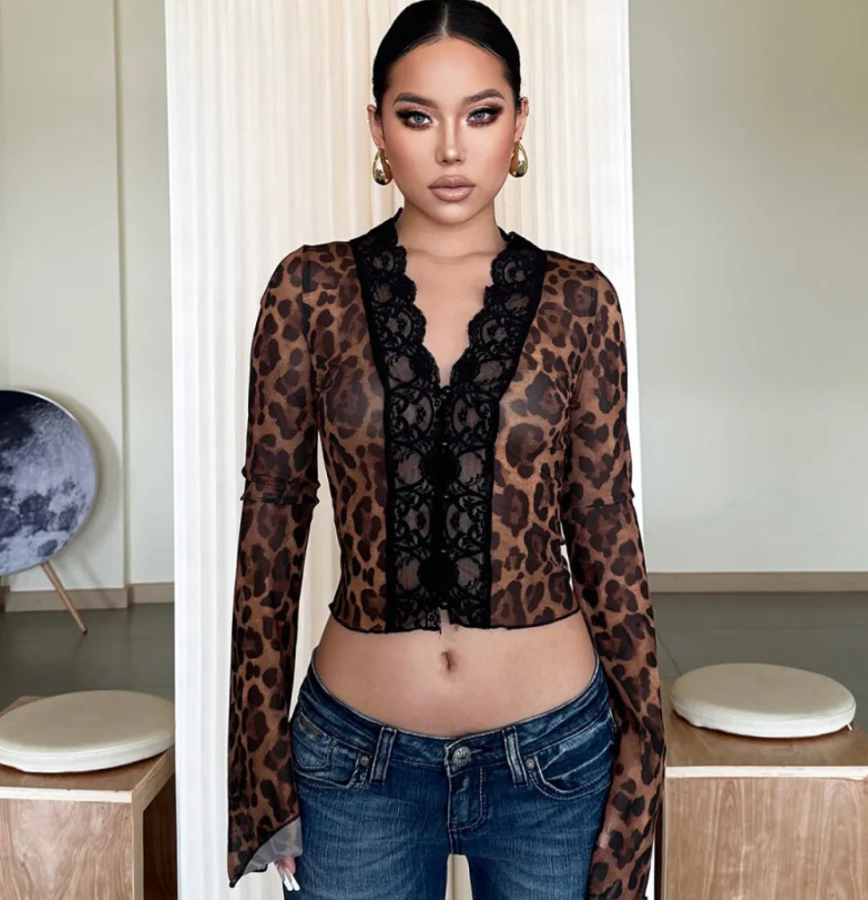 Dark feminine Mesh Blouse