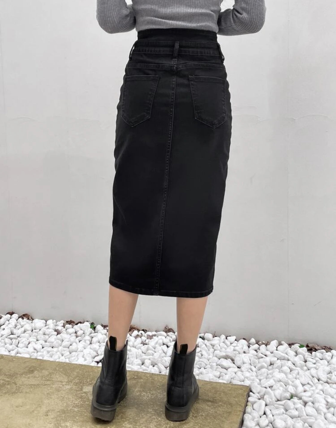 SHEIN Denim Split Skirt