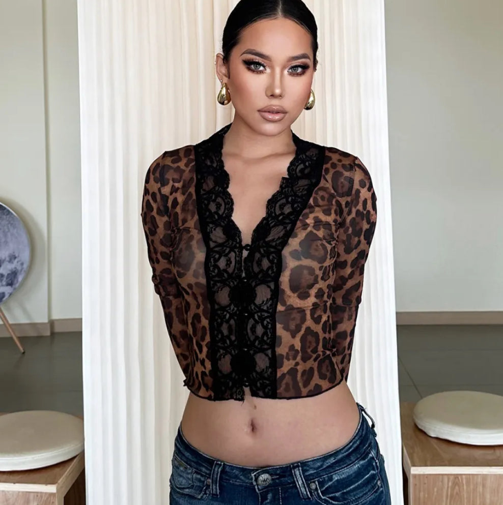 Dark feminine Mesh Blouse