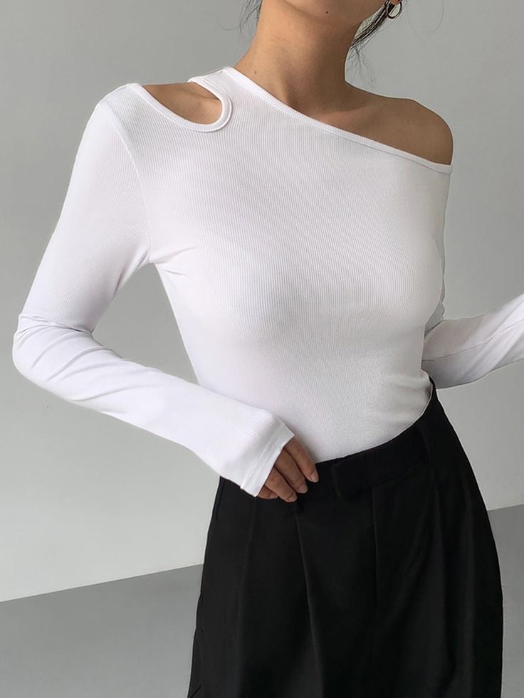 Skew Collar Slim fit Top