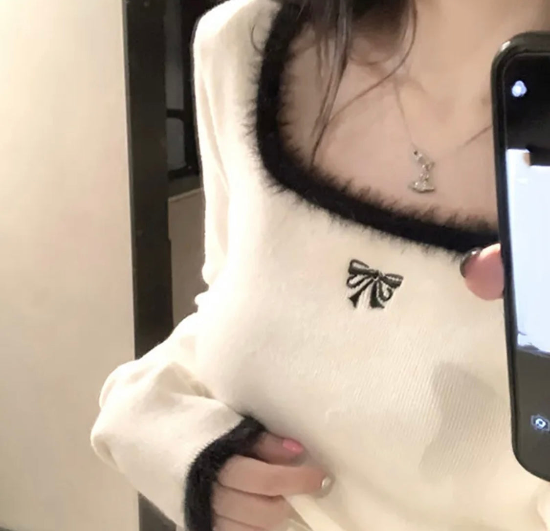 Furry Embroidered Top
