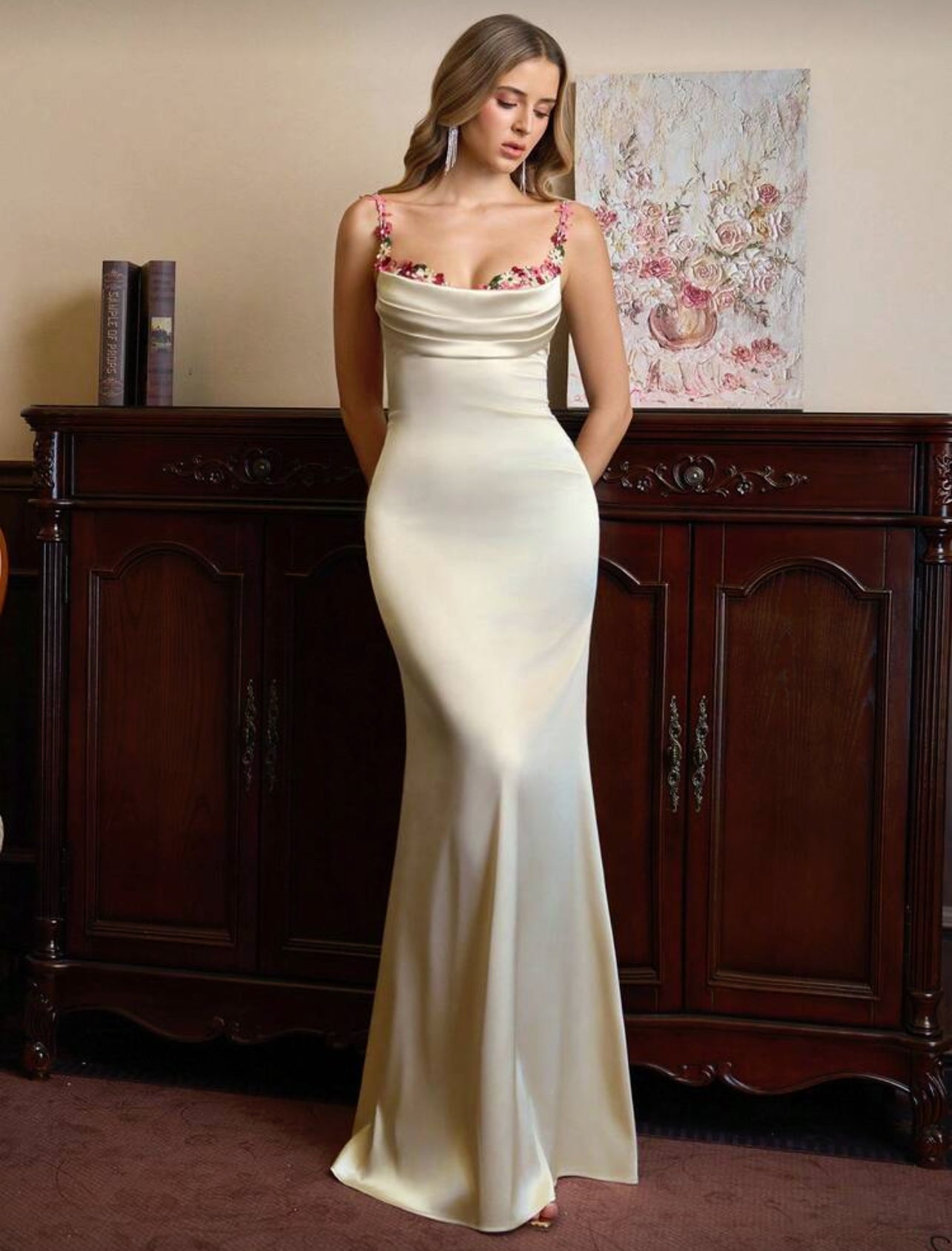 Vanilla 3D floral Lace Dress