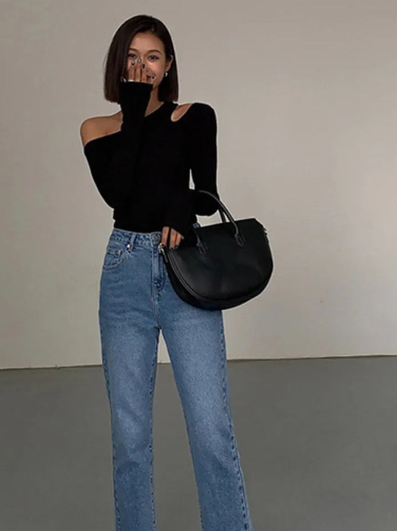 Skew Collar Slim fit Top