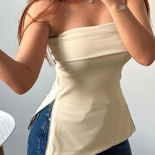 Zipper Tube Top