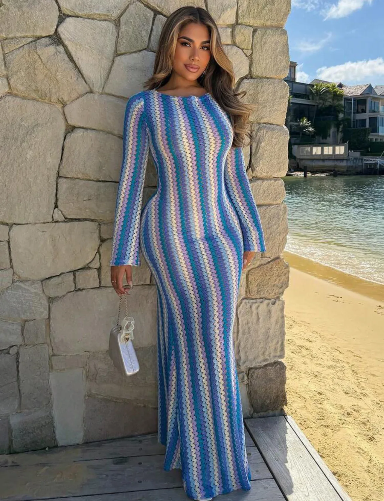Ice Blue Crochet Dress photo 2