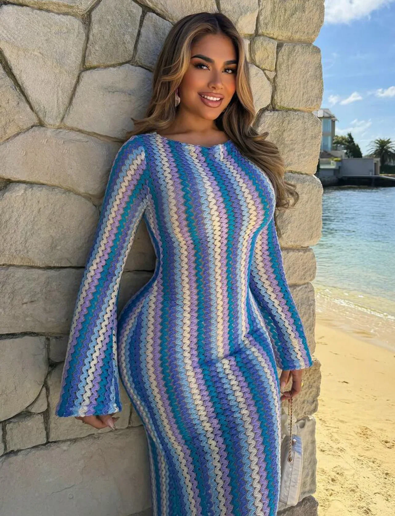 Ice Blue Crochet Dress photo 4