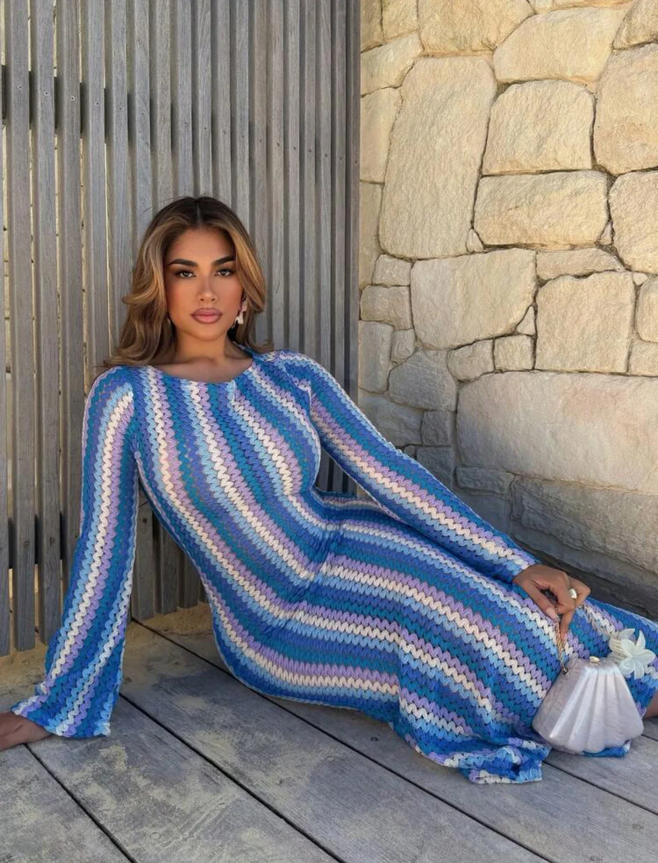 Ice Blue Crochet Dress photo 5