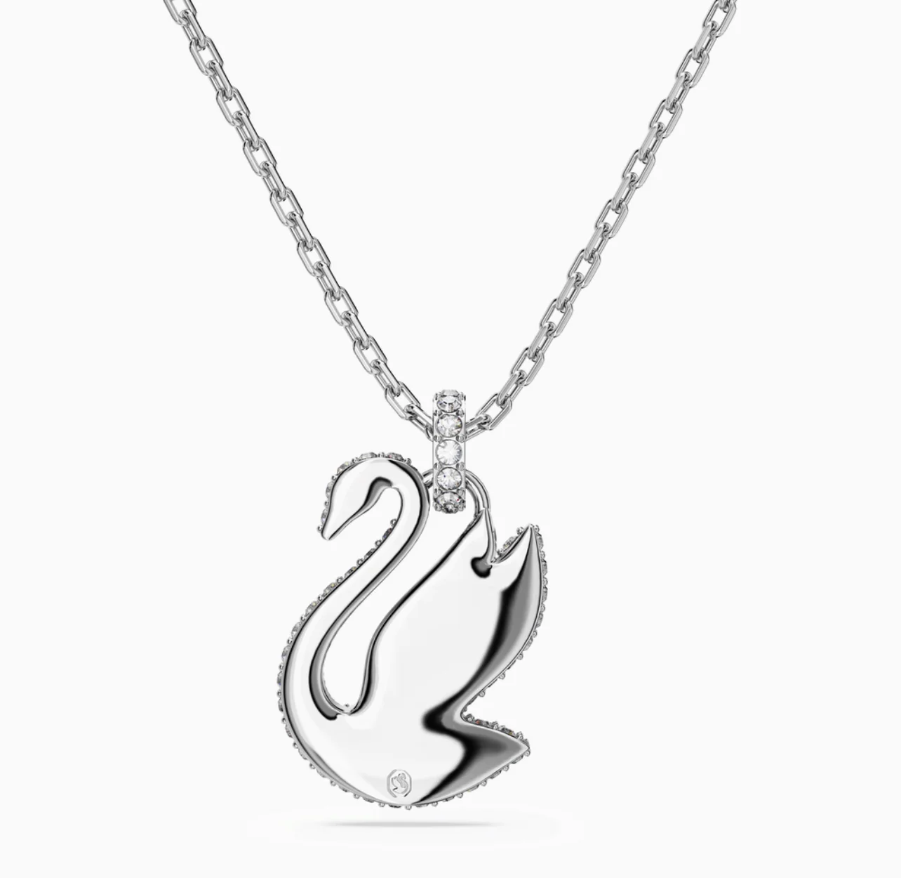 Swarovski | Swan Pendant,Swan,Medium,White,Rhodium plated photo 3