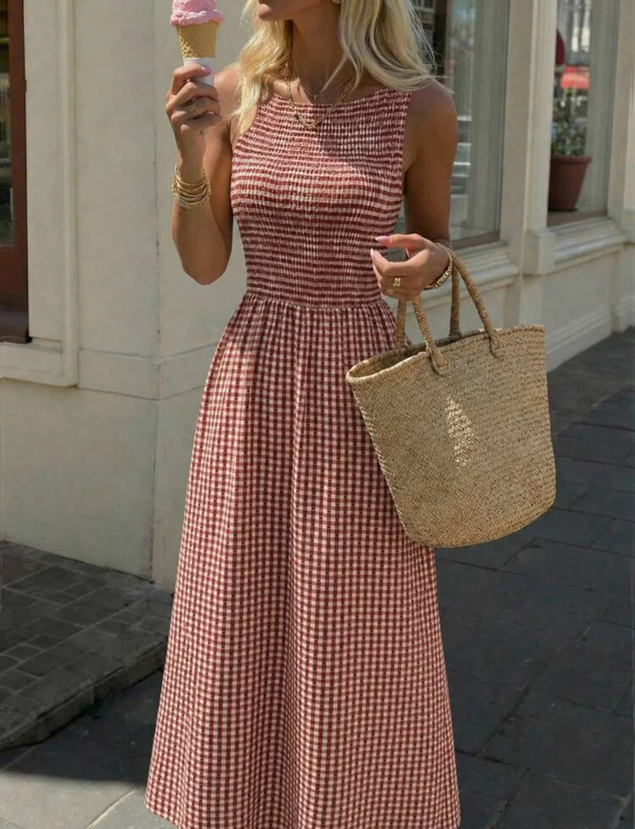 Red Plaid Dress photo 6