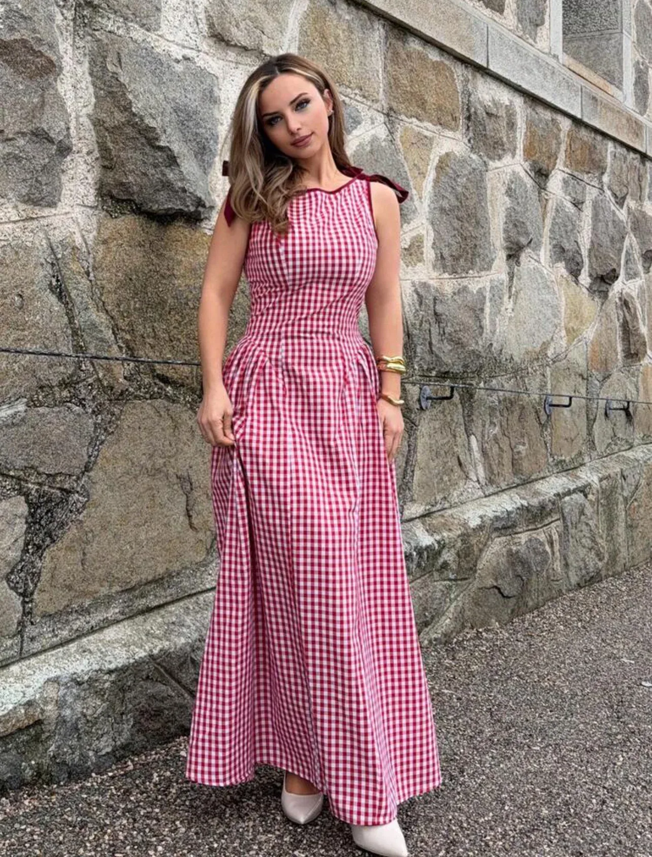Knot Plaid Dress