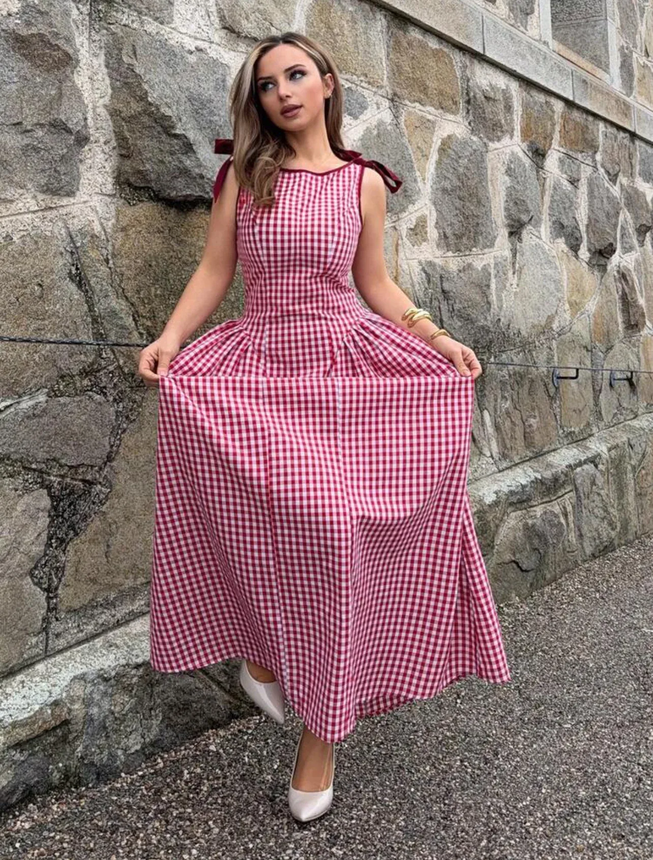 Knot Plaid Dress photo 4