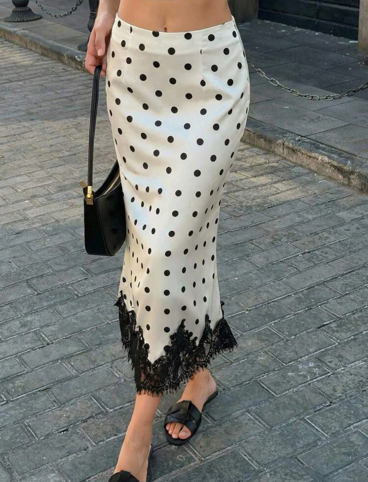 White Polka Skirt